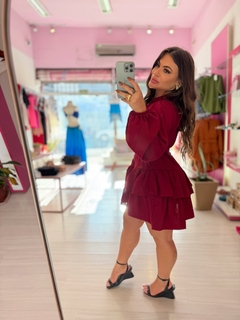Vestido Boho Bianca bordo - comprar online