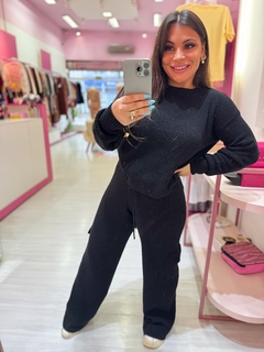 Conjunto mousse cargo preto - loja online