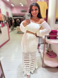 Conjunto trico Rendado Bia off - Diamante Rose | Moda feminina Esteio | Loja de roupas feminina