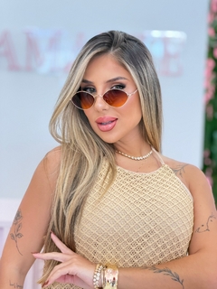 Vestido longo rendado BIA NUDE na internet