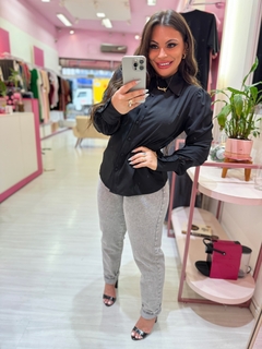 Camisa botões forrados SELINNA preto
