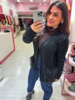 casaco kimono Bariloche preto