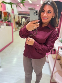 Camisa botões forrados SELINNA bordo