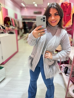 casaco kimono Bariloche cinza