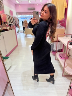 Vestido longo fenda básico - Diamante Rose | Moda feminina Esteio | Loja de roupas feminina