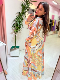 Vestido longo Luana colorido - comprar online