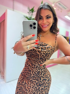 Vestido tule Taty onça na internet