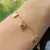 Pulseira corações liso/vazado Banhado a Ouro 18K
