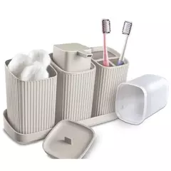 Kit Trio Banheiro Cinza Claro