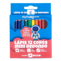 Lápis de Cor Redondo Mini - 12 Cores