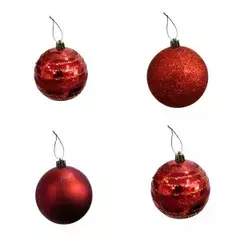 Bola Encanto 8cm Vermelha – 4 Peças - comprar online