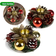Castiçal Decorado Natal - comprar online
