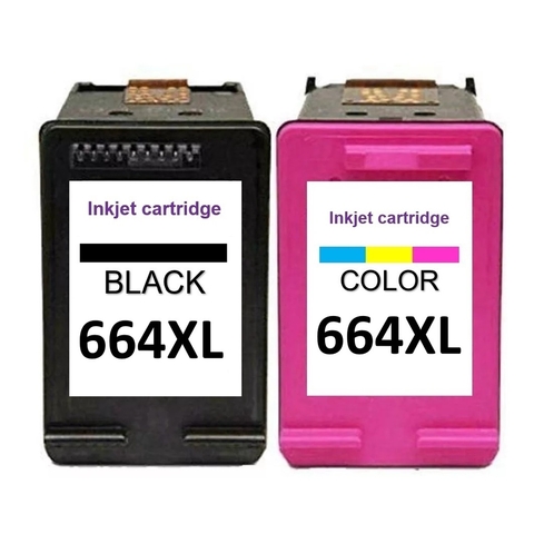 Kit Cartuchos de Tinta Compatíveis Ecotoner HP 664XL PRETO + COLORIDO