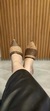 Mule Tresse Marrom e Caramelo