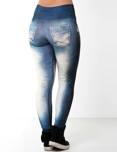 CALÇA LEGGING FITNESS FAKE JEANS - comprar online