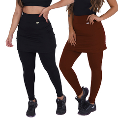 Kit com 2 Leggings Saia com Bolsos - Tais Butique