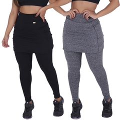 Kit com 2 Leggings Saia com Bolsos