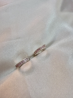 Argollas con cubics rosa - MM Shop