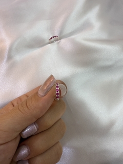 Argollas con cubics fucsia