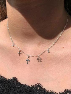 Cordão Choker Fé em Prata 925