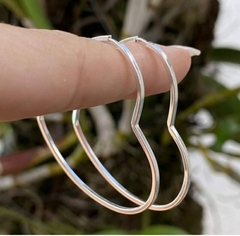 Argola Coração 4cm em Prata 925 - comprar online