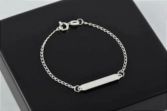 Pulseira infantil plaquinha em Prata 925