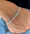 Pulseira zircônias coloridas Borboletas em Prata 925