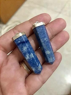 Colar Pedra Natural Quartzo Azul em Prata 925 na internet