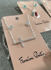 Conjunto Cruz em Prata 925