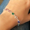 Pulseira zircônias coloridas em Prata 925