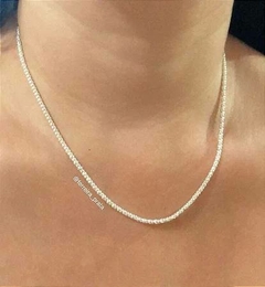 Cordão corrente pipoca com 2mm e 45cm em Prata 925