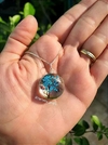 Colar Orgonite Redondo Árvore da vida azul escuro 45cm