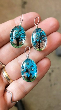 Cordão Orgonite Oval Azul em Prata 925 na internet