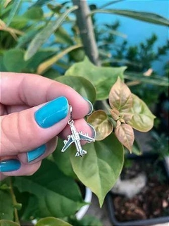 Pingente Avião em Prata 925. - comprar online