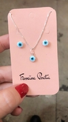 Conjunto Olho Grego em Prata 925