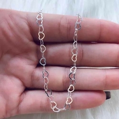 Cordão Elo Coração em Prata 925 de 45cm - comprar online