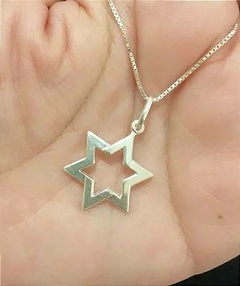 Cordão Estrela de Davi Vazada em Prata 925 - comprar online