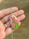 Cordão Orgonite Flores com 45cm em Prata 925.