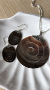 Conjunto Espiral em Madrepérola e Prata 925