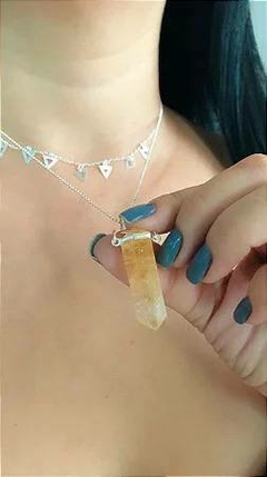 Colar Pedra Natural Citrino em Prata 925 na internet