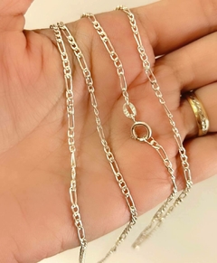 Cordão 3X1 alongado 60 cm em Prata 950. - comprar online