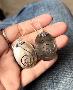 Conjunto Espiral em Madrepérola e Prata 925 na internet
