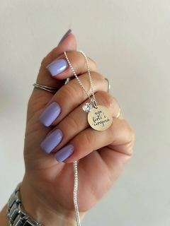 Cordão Seja forte e corajosa em Prata 925. - comprar online