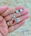 Conjunto Patuá Boa sorte Cristal em Prata 925