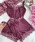 Baby Doll Encanto - Marsala com Dourado rendado