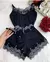 Baby Doll Encanto - Preto com Prata rendado