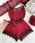 Baby Doll Encanto - Vermelho com Preto rendado