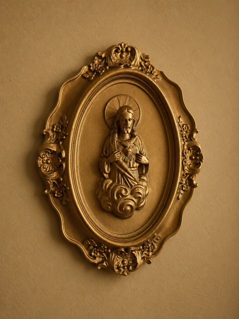MEDALHA SAGRADO CORAÇÃO DE JESUS, 20CM - RESINA
