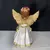 IMAGEM DE GESSO ANJO DA GUARDA BRANCO E DOURADO 23CM - Loja católica