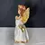 IMAGEM DE GESSO ANJO DA GUARDA BRANCO E DOURADO 23CM na internet